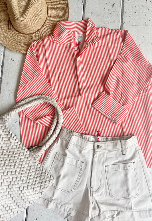 Coral Rose Buttondown