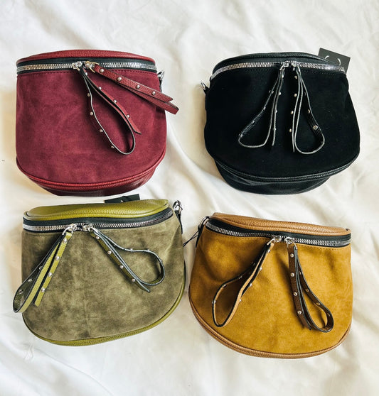 Suede Stud Crossbody