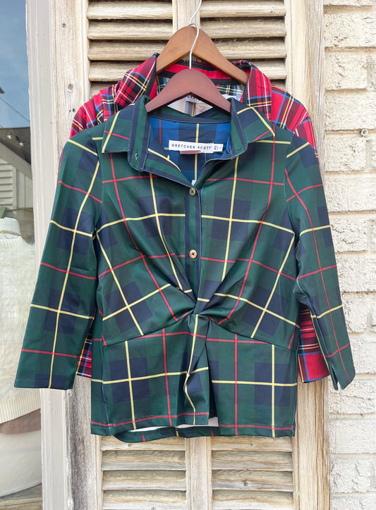 Plaid Twist Top