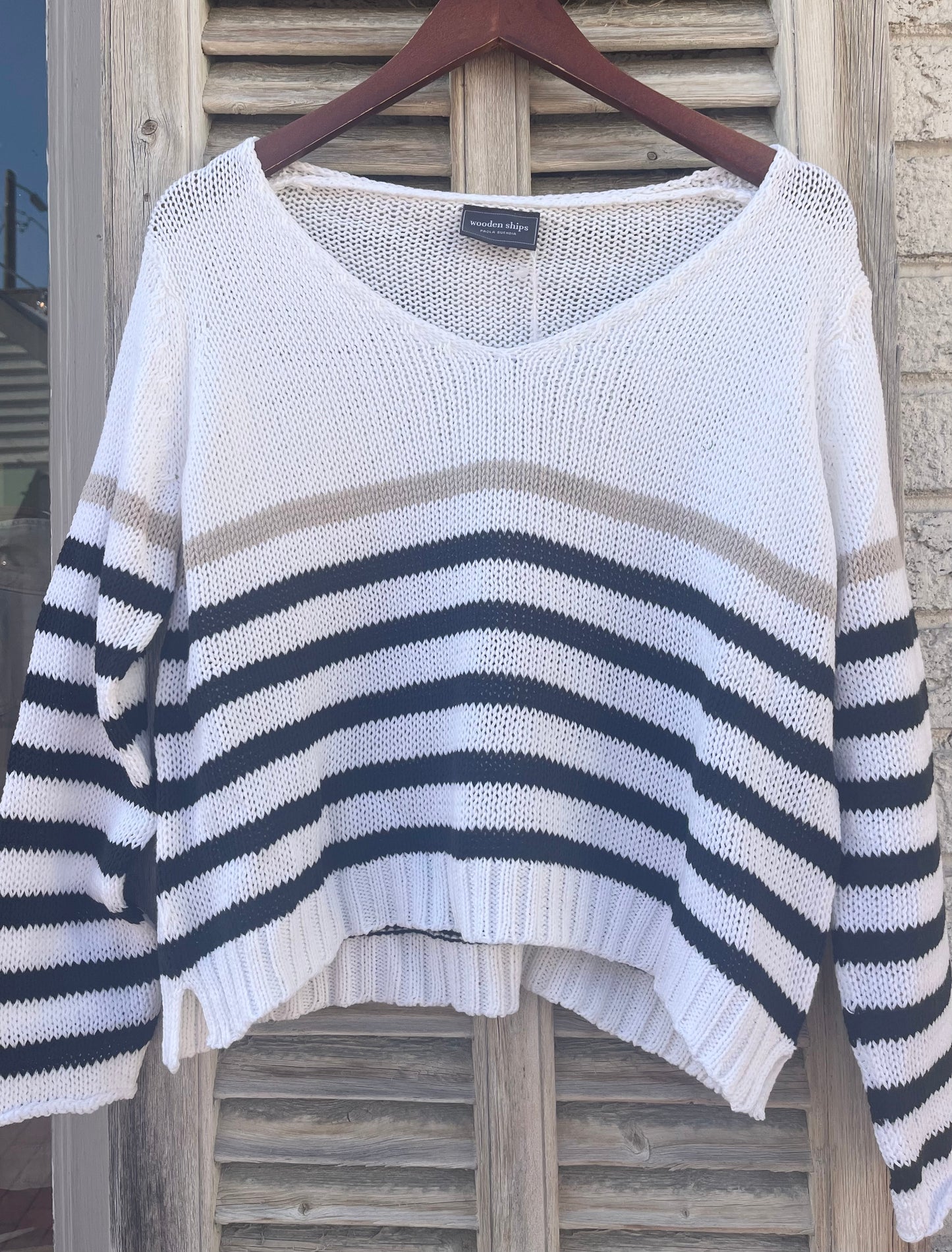 Katlyn Stripe V Sweater