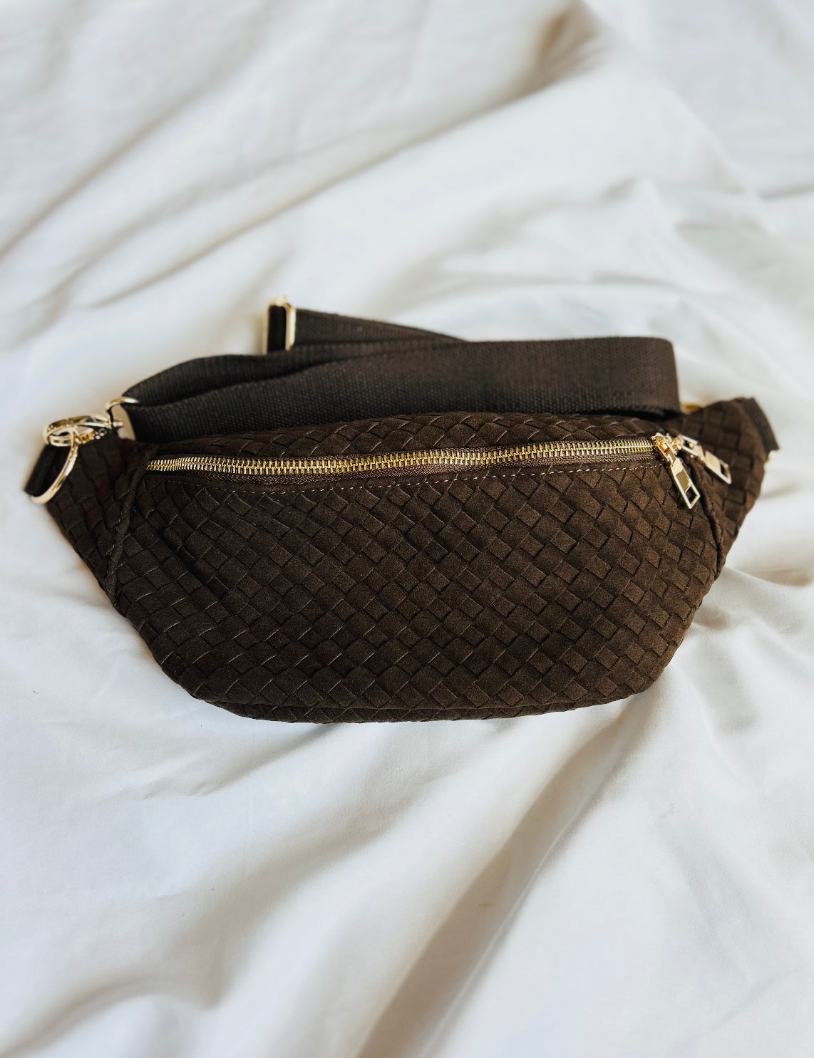 Suede Woven Crossbody