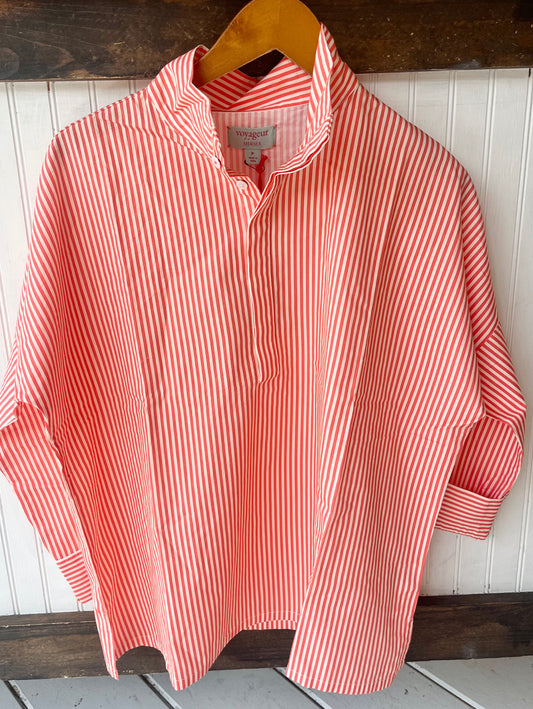Coral Rose Buttondown