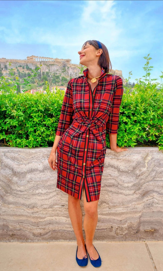 Plaid Twist Dress