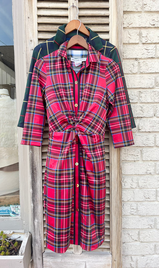 Plaid Twist Dress