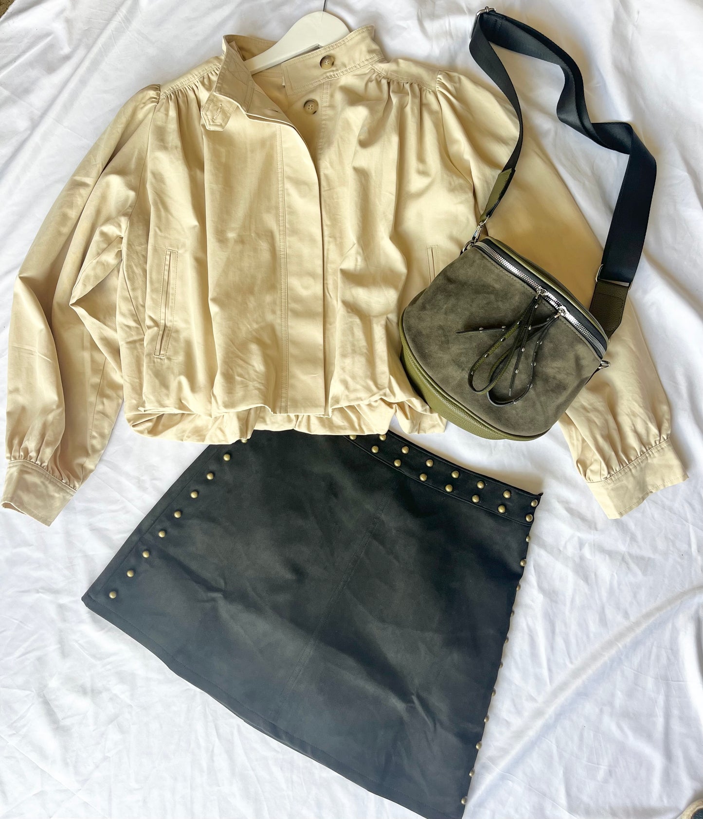Stud Suede Skirt