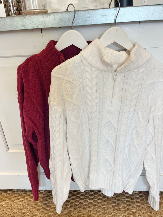 Chenille Half Zip Pullover