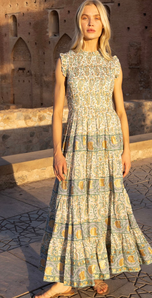 Smocked Gold Maxi